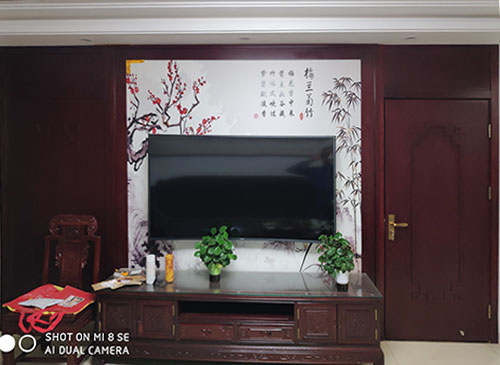 龙岩中式家庭装修电视柜效果展示
